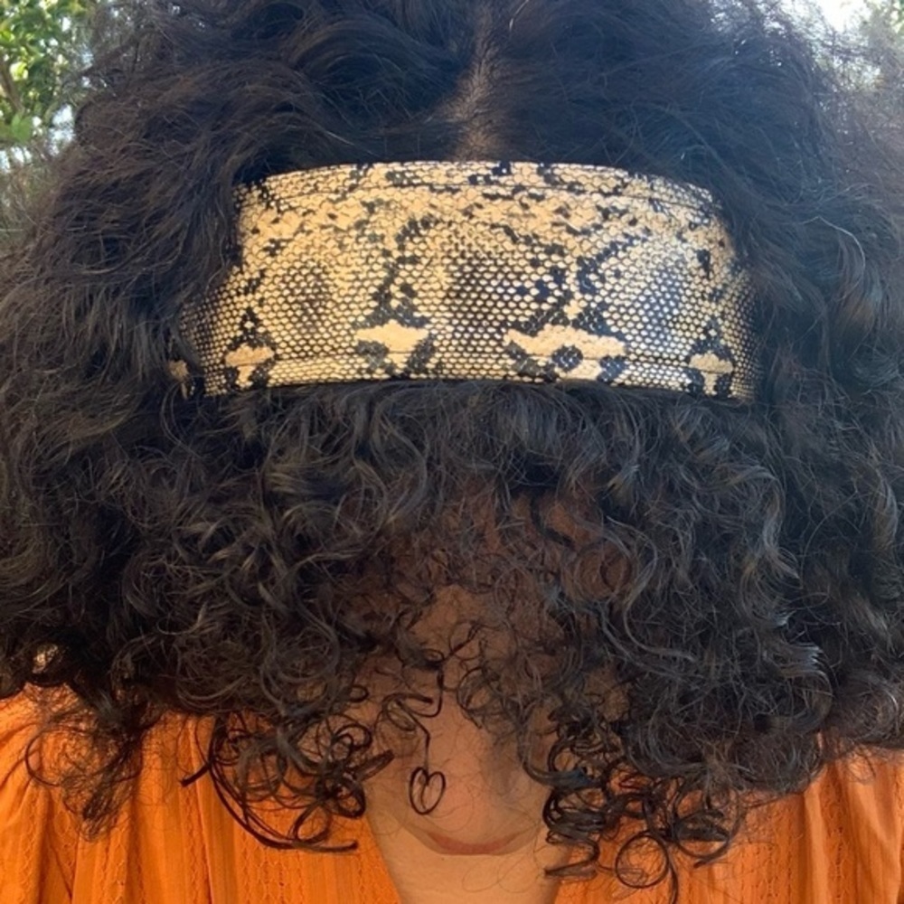 Snake Skin Faux Leather Headband - Picture 2 of 3